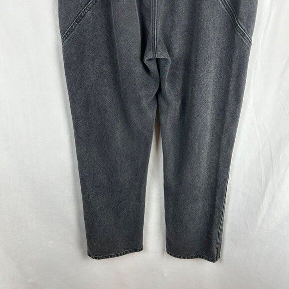 Reformation Star Jeans Women 31 Black Gray Seine Straight Leg Ankle Boho Grunge - Picture 8 of 12